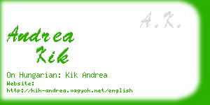 andrea kik business card